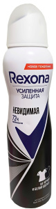 Дезодорант антиперспирант "Rexona" 150 мл спрей Невидимая защита на черной и белой одежде