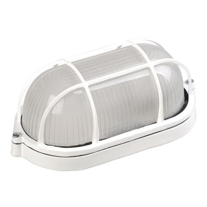 Светильник НПП 1402 60Вт IP54 белый овал с решеткой IEK LNPP0-1402-1-060-K01