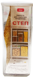Емкость для сыпучих продуктов СТЕП 1,9 л 10*10*28см Белый/М1294