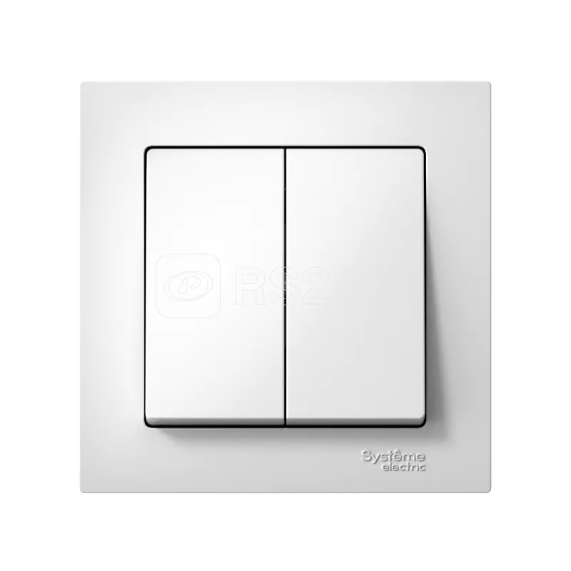 Выключатель 2-кл. СП Atlas Disign 10А IP20 (сх. 5) 10AX в сборе бел. SE ATN000152