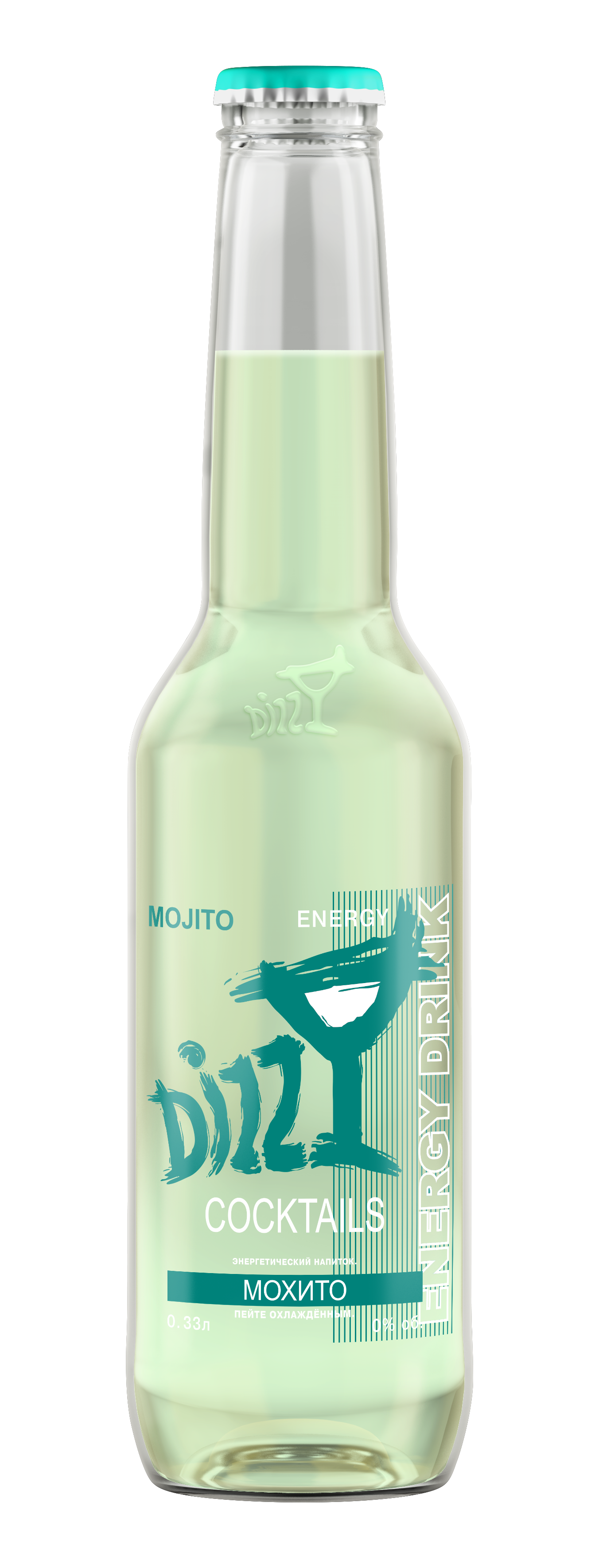 Напиток энергетический DIZZY ENERGY MINT 0,33л ст/б. /24433
