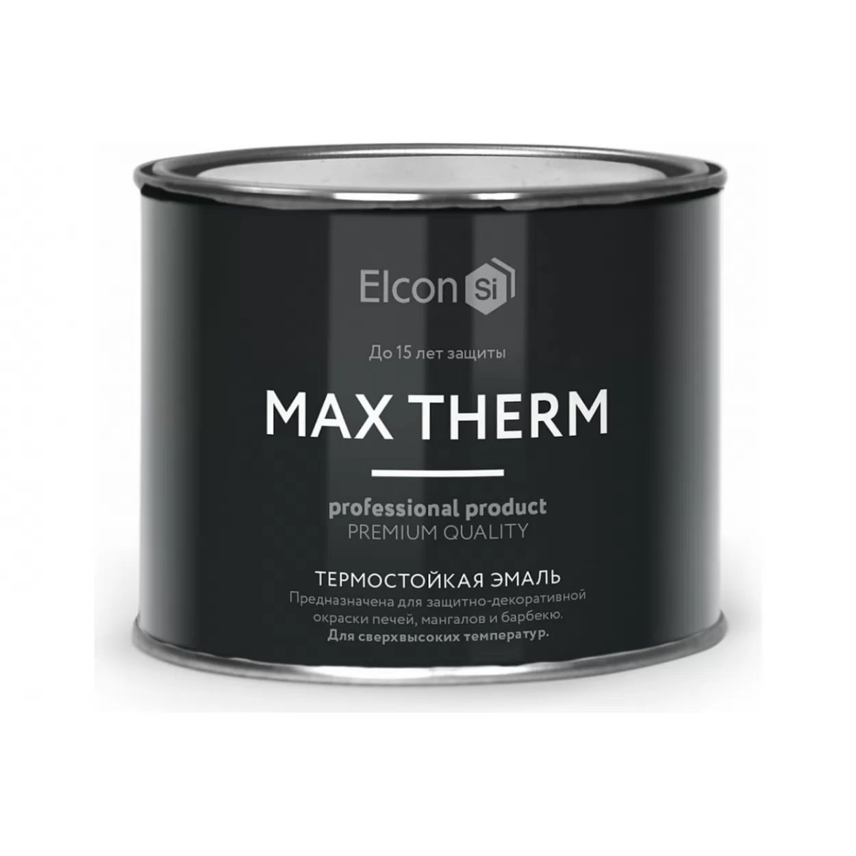 Эмаль термостойкая Elcon 1000 градусов черная 0,4кг/0400