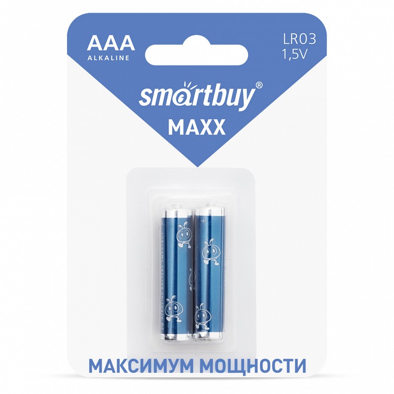 Батарейка алкалиновая Smartbuy MAXX LR03/2B (24/240) (SBBM-3A02B) упак/3866