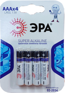 Элемент питания ЭРА LR03-4BL/AAA 1.5V (4шт) блистер/ 0870