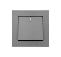 Переключатель ЗАРЯ ВТ-04 с подсветкой серый soft-touch /4835