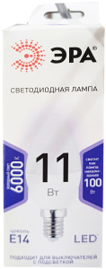 Лампа светодиодная ЭРА STD LED В35-11W-860-11Вт свеча холодный дневной свет/2424