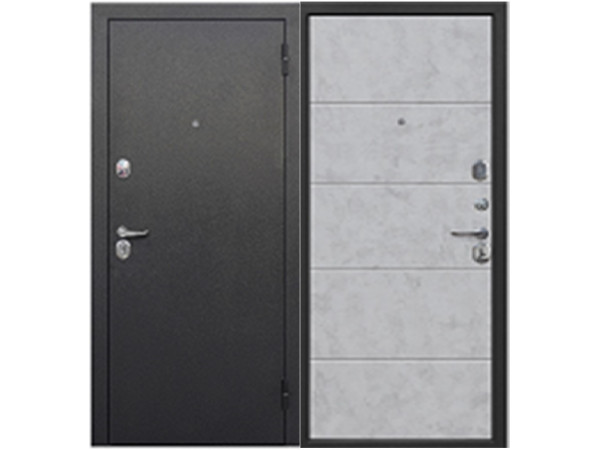 Дверь ГАРДА 7,5 см Букле черный бетон снежный NEW 860мм ПРАВАЯ/1231