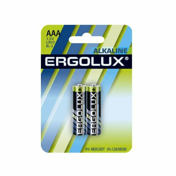 Батарейка Ergolux Alkaline BL-2 LR03 1.5B ААА 2 шт /5707/0024