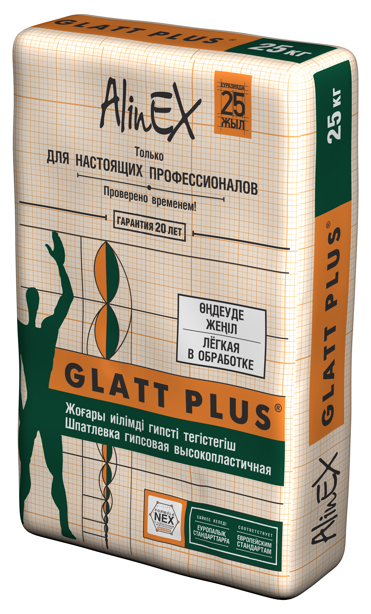 Шпатлевка AlinEX GLATT PLUS, 25 кг, гипсовая /3575