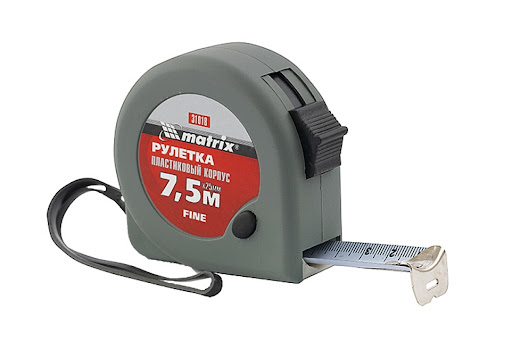 Рулетка MATRIX Fine 7,5м*25мм, пласт. корпус /31018 