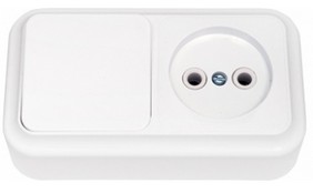 Блок 1 выключатель+розетка ОП Пралеска В-РЦ-521 Bylectrica