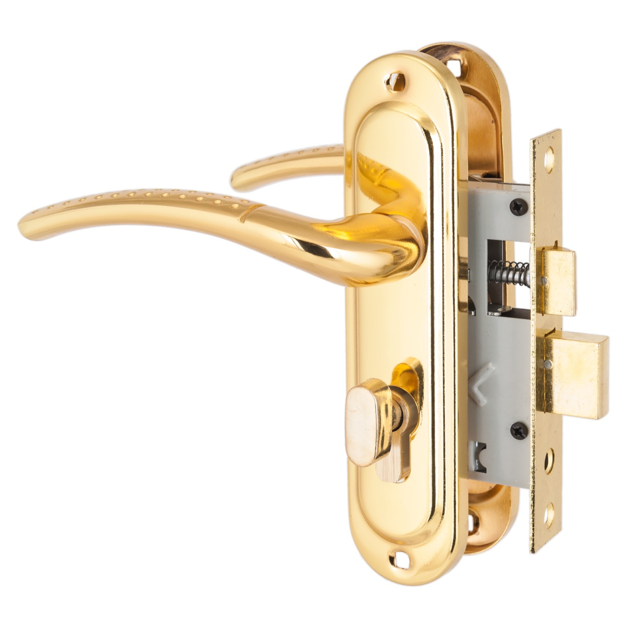 Замок врезной СТАНДАРТ 132/50В вертушка GР латунь с ручкой /4858