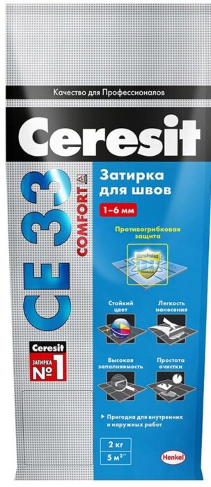 Затирка СЕ-33 Ceresit Comfort 2 кг Черный /3642