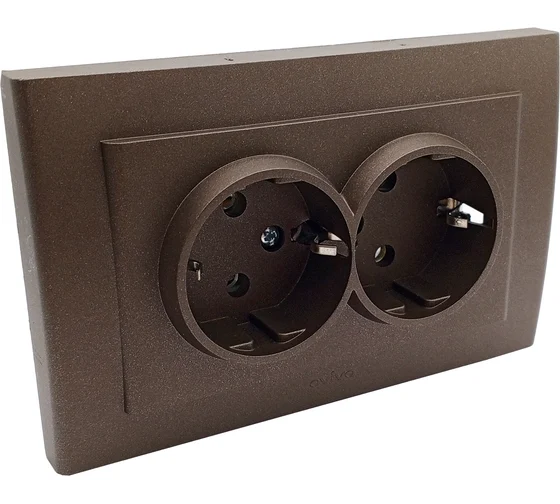 Розетка SAKURA 2-ая б/з с/у Золото TEKLED Electric 282-03390