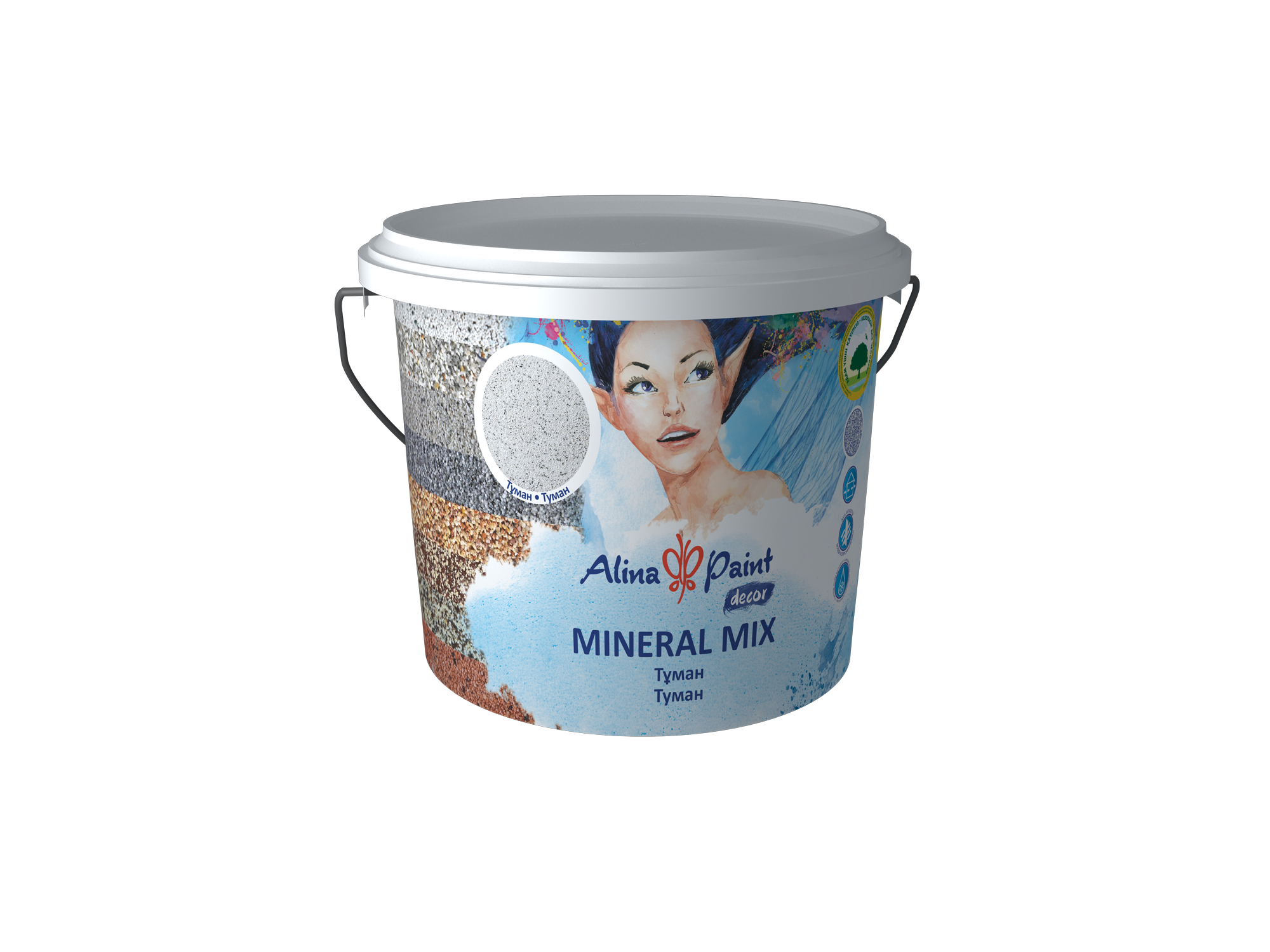 Декоративная штукатурка Alina Paint MINERAL MIX 15 кг Туман (мелкозерн)/2515