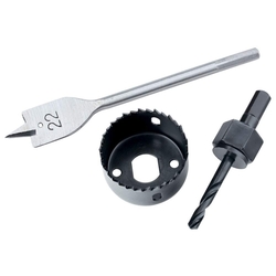 Набор для врезки замков, 22/48 мм (перовое сверло/кольцевая пила) /MATRIX 70493