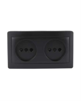 Розетка 2-я черная 8007-56 KANSO TEKLED Electric/303-03094