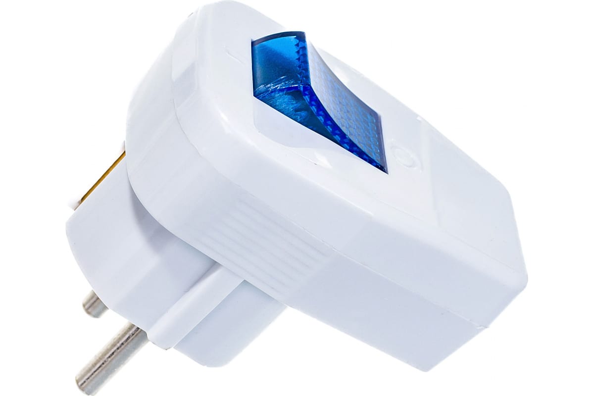 Вилка UNIVersal с выключателем с/з 16А 250В бел. 0056 /385103