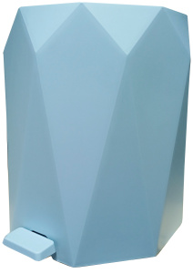 Контейнер для мусора ПРИЗМА 4,5 л с педалью Морская волна/М2482