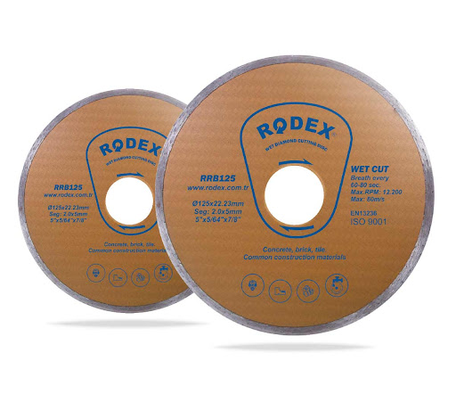 Диск алмазный отрезной RODEX 110*22,2 мм сплошной для влажной резки /RRB110