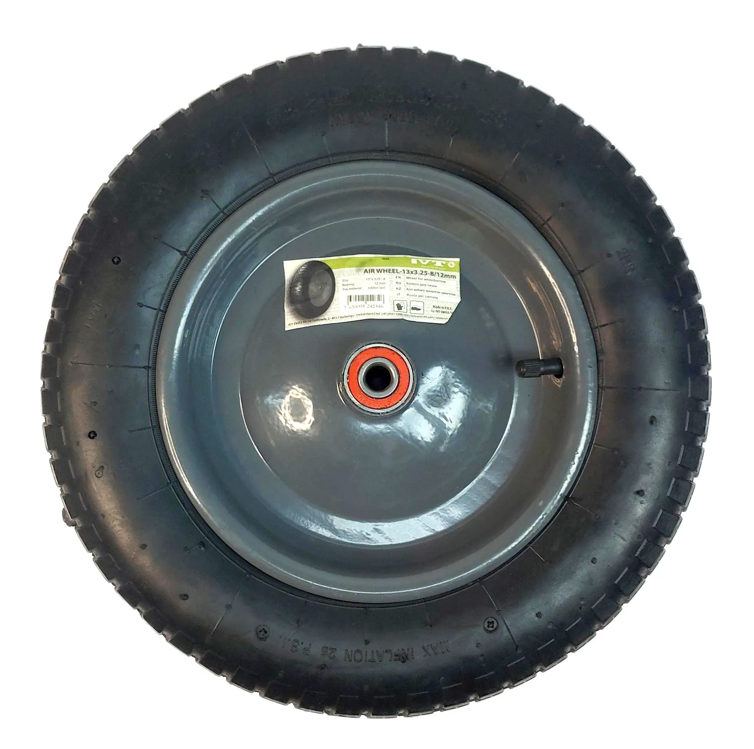 Колесо резиновое 13*3,25-8/20мм (100 кг-2к) 4228