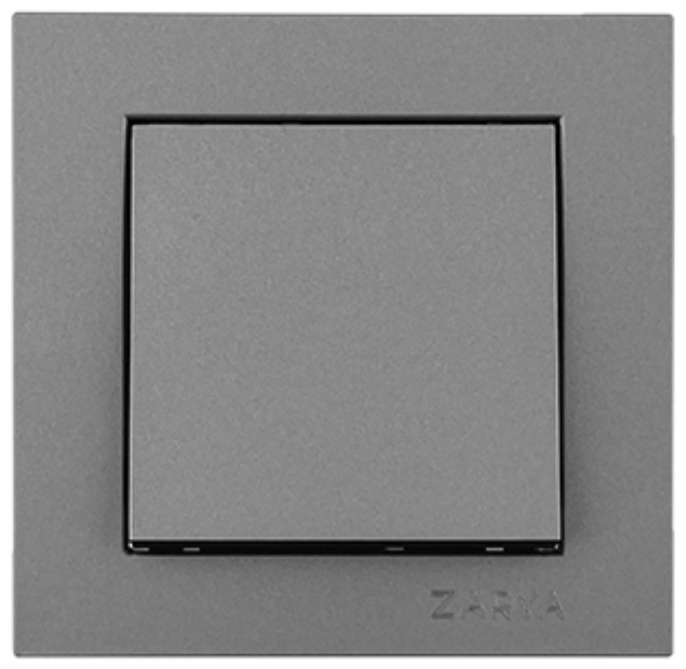 Переключатель ЗАРЯ ВТ-01 серый soft-touch /4833