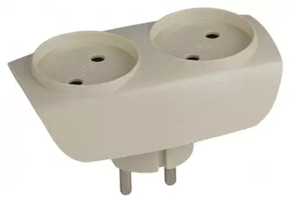 Тройник ЭРА SP-2-I  2 гн, б/заз/сл.кость 1673