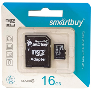 Флеш карта Smartbuy 16 GB+ адаптер