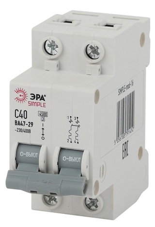 Автомат ЭРА SIMPLE-mod-17 ВА47-29 2Р 50А 4,5кА х-ка С/1483