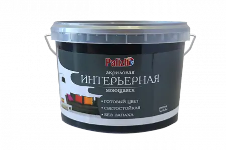 Краска акриловая интерьерная моющаяся цветная "Palizh" (3,3кг), черный трюфель. №316, /316-3,3