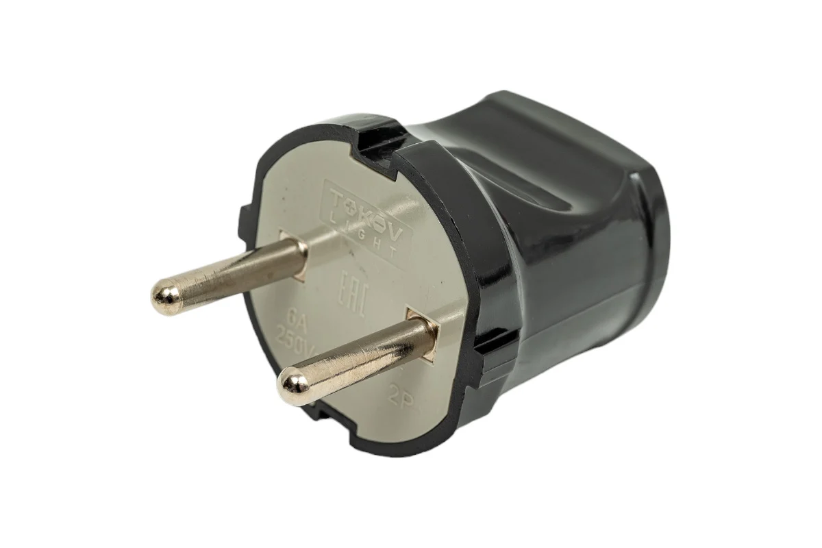 Вилка прямая 6А б/з черная TOKOV ELECTRIC TKL-PL-C05 /1745036