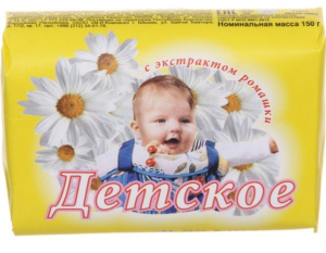 Мыло туалетное 150 гр. "Детское Ромашка" бумажная этикетка/0583
