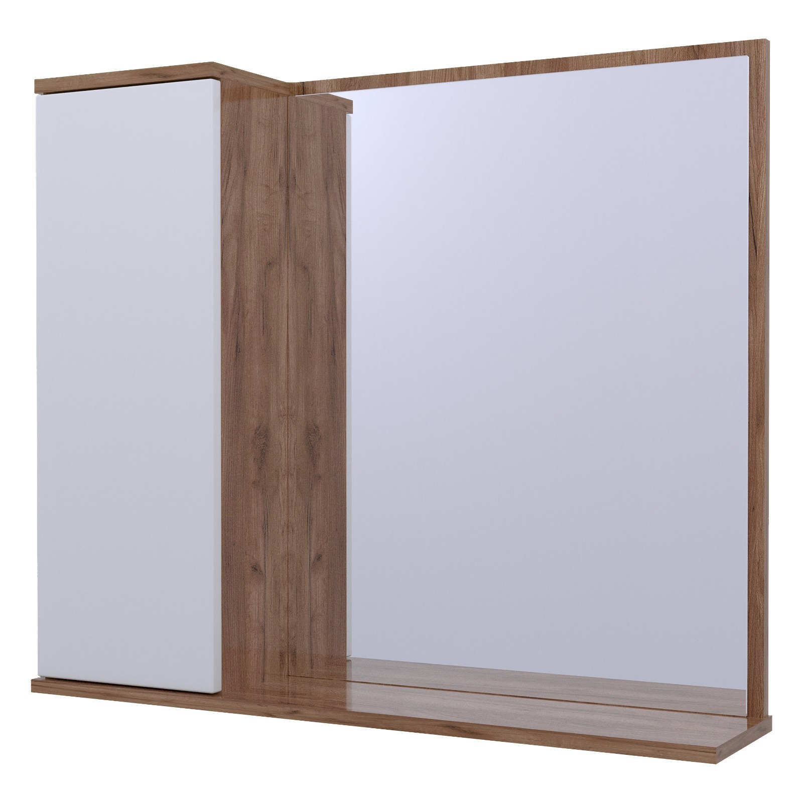 Шкаф навесной AVK2 600 Ирма, 1 дверь+зеркало, дуб крафт золотой, молочный глянец/219702