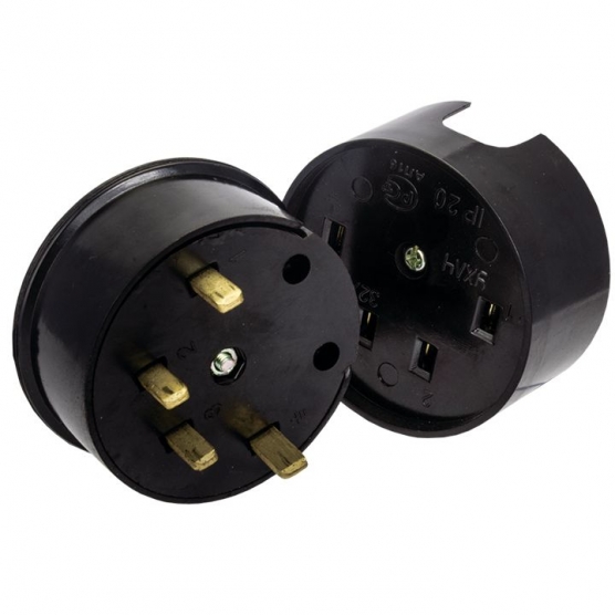 Разъем РШ-ВШ 32А 220В черн. РВШ 32-001 Витебск 0301-00030 /3505