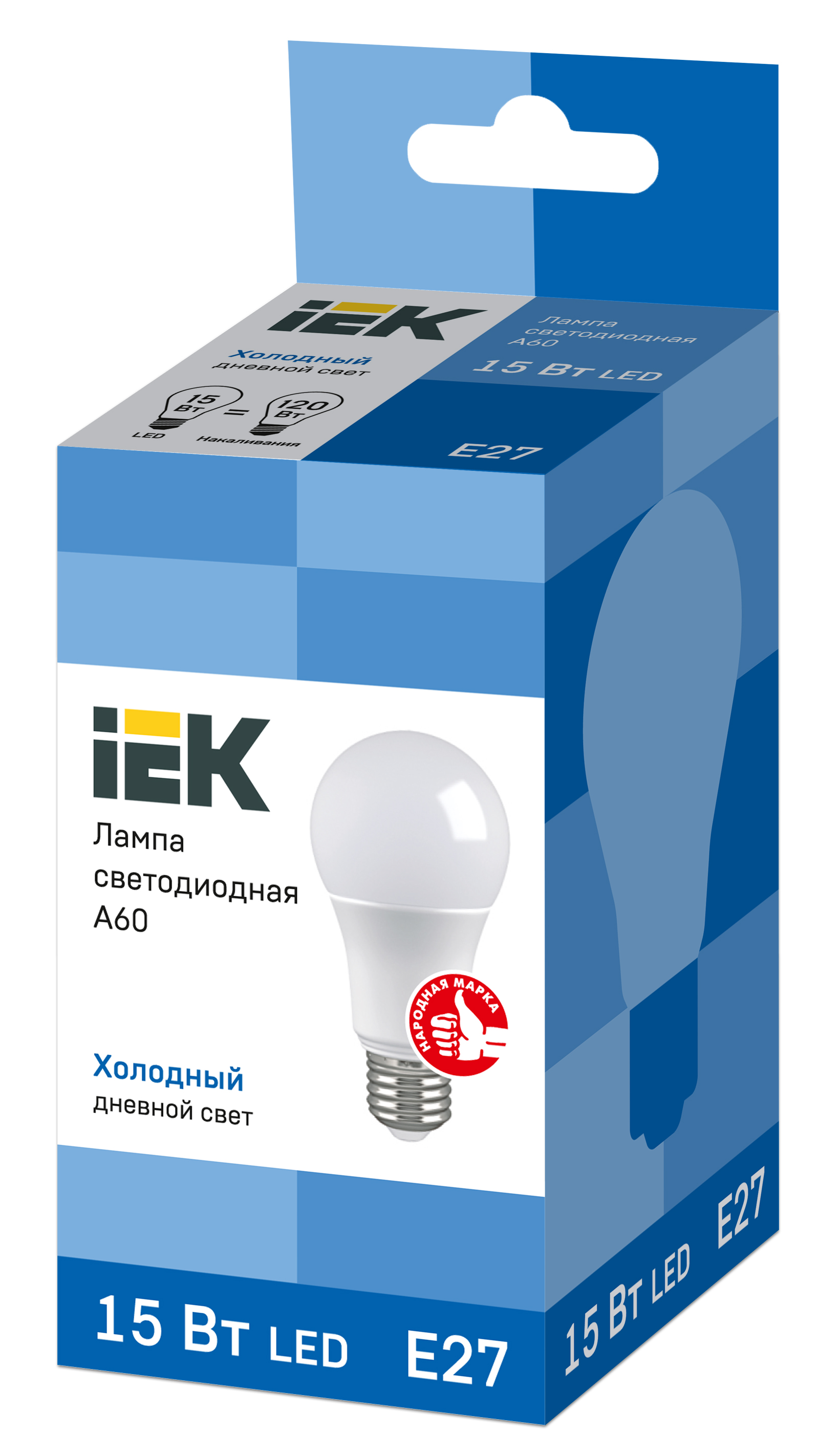 Лампа LED ECO A60 15Вт грушевидная 230В 6500К Е27 IEK/479696