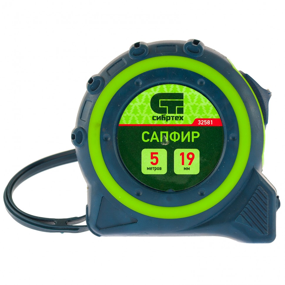 Рулетка СИБРТЕХ "Сапфир", двухкомпон.корпус, 5 м*19 мм /32581