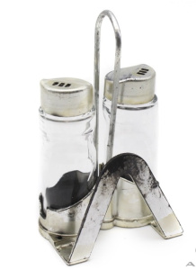 Солонка набор 2 шт на подставке металл/5947