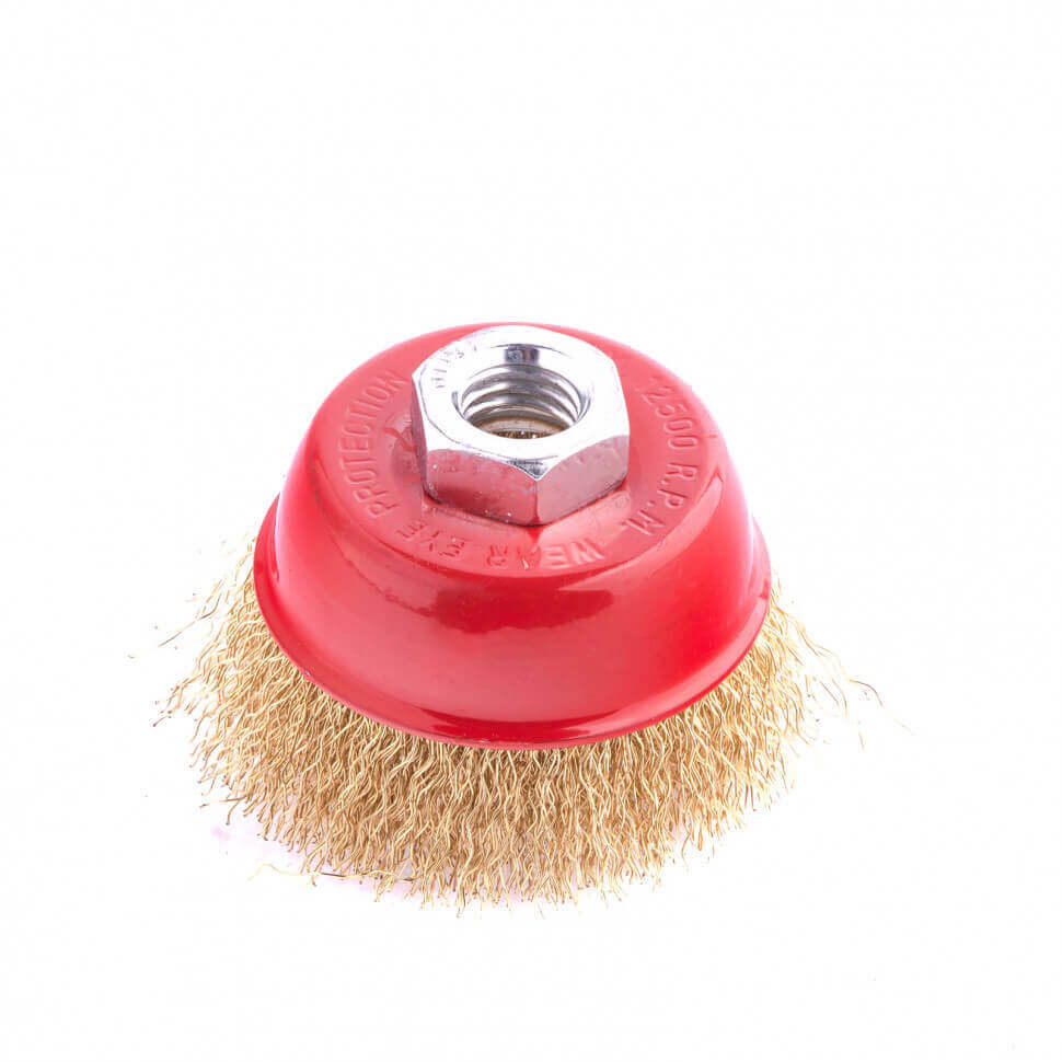 Щетка чашечная TULEX 853011-65 для УШМ резьба М14 витая латунь стальная/853011-65