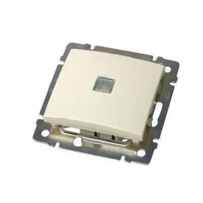 Выключатель Legrand VALENA 1кл с индикатором мех. 774410 + рамка Лайм