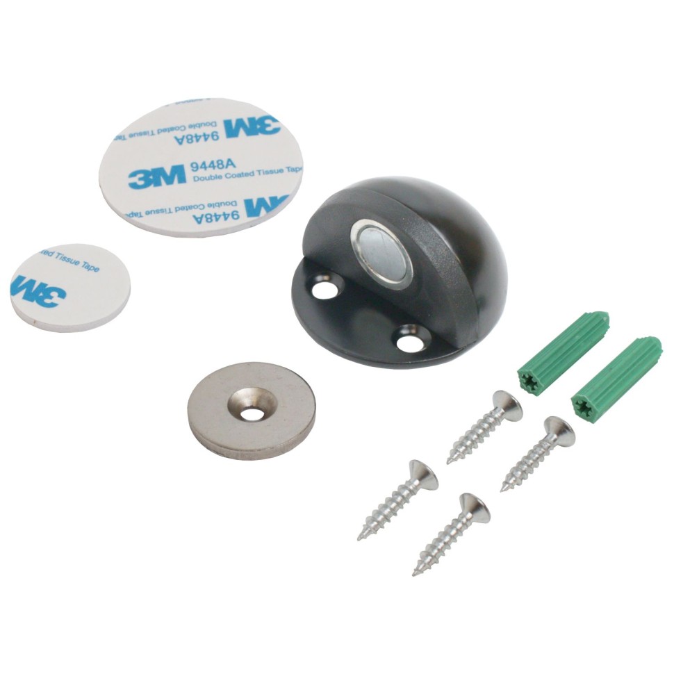 Ограничитель дверной СТАНДАРТ 610+3M BL матовый черный скотч европакет/15810