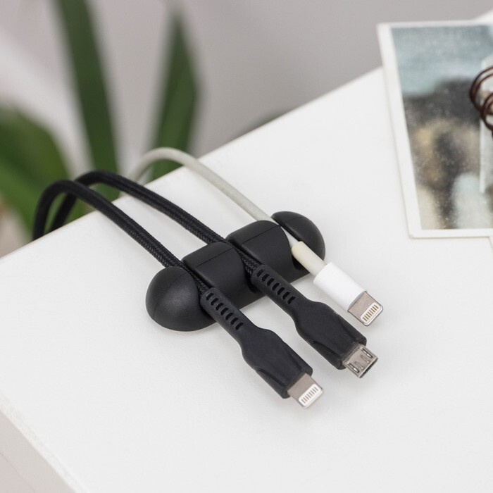 Набор держателей проводов 2 шт, белый/черный 4129453