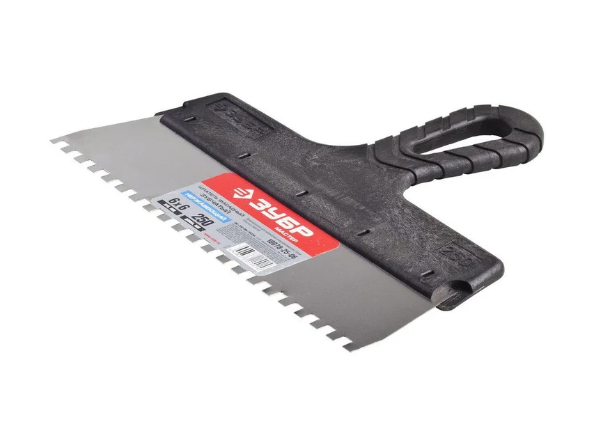 Шпатель зубчатый Эксперт нержав.сталь 250мм 4*4мм/8882