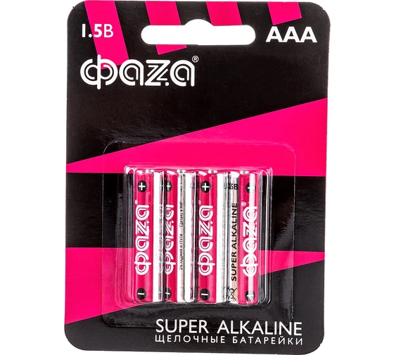 Батарейка Фаза Super Alkaline LR03 BL-4/2897
