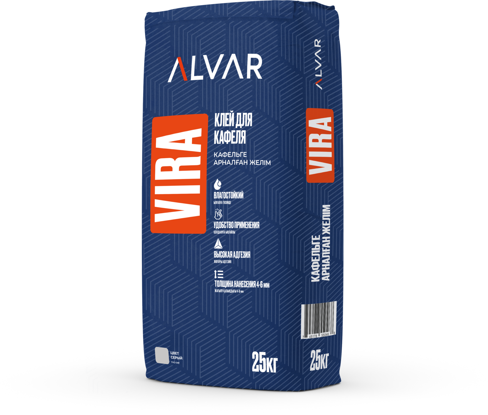Клей плиточный ALVAR VIRA Стандарт, 5 кг