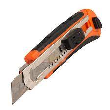 Нож с выдвижным лезвием 18мм,двухкомпонентный корпус, автомат. фиксатор, Вихрь /10/4