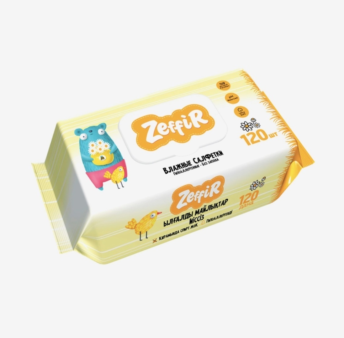 Салфетки влажные ZEFFIR (8*8) 64шт