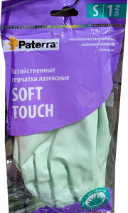Перчатки хозяйственные,резиновые SOFT TOUCH с экстрактом алое, Pattera