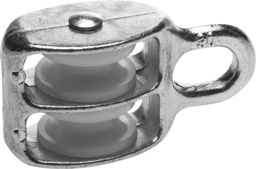 Блок для троса двойной 30мм (белый цинк 1 шт) 251650