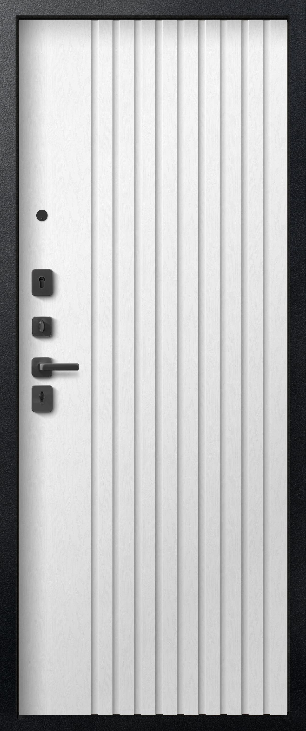 Дверь V-15 Черный муар/Бетон темный-Софт ясень белый 860*2050мм ЛЕВАЯ/11750