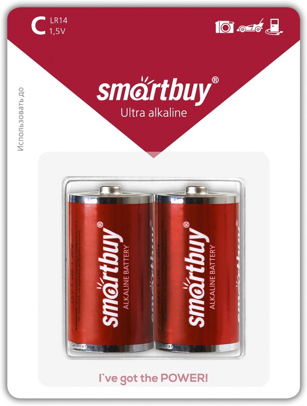 Батарейка алкалиновая Smartbuy LR14/2B (12/192) (SBBA-C02B) упак/3061